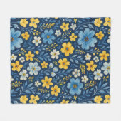 上品でみすぼらしいシックなフランスのフローラアートパターンデュベット フリースブランケット (正面(横))