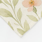 上品でみすぼらしいシックなフランスのフローラアートパターン フリースブランケット (角)