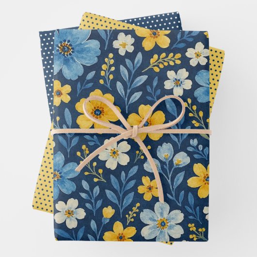 上品でみすぼらしいシックなフランスのフローラアートパターン ラッピングペーパーシート (インサイチュ)