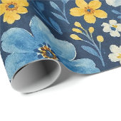 上品でみすぼらしいシックなフランスのフローラアートパターン ラッピングペーパー (ロールコーナー)