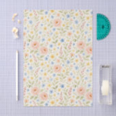 上品でみすぼらしいシックなフランスのフローラアートパターン 薄葉紙 (クラフト)