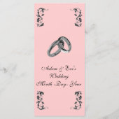 上品でエレガネピンク結婚のディナーメニュー メニュー (裏面)