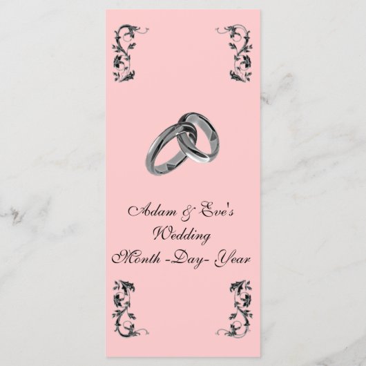 上品でエレガネピンク結婚のディナーメニュー メニュー (裏面)