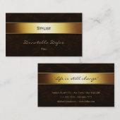 上品でエレガントなダマスク織のプロフェッショナル|のスタイリスト 名刺 (正面/裏面)