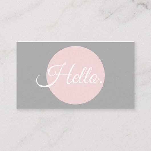 上品でエレガントなピンクおよび灰色の名刺 名刺 (裏面)