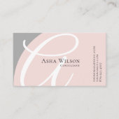 上品でエレガントなピンクおよび灰色の名刺 名刺 (正面)