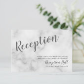 上品でエレガントな白大理石の結婚式の披露宴 招待状 (スタンド正面)