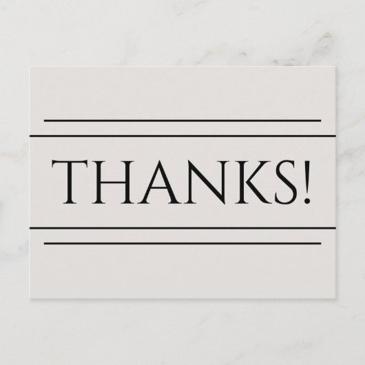 上品でエレガントな「ありがとう！」ポストカード ポストカード (正面)