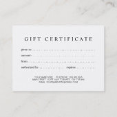 上品でカスタマイズ可能な花のギフト券 割引カード (裏面)