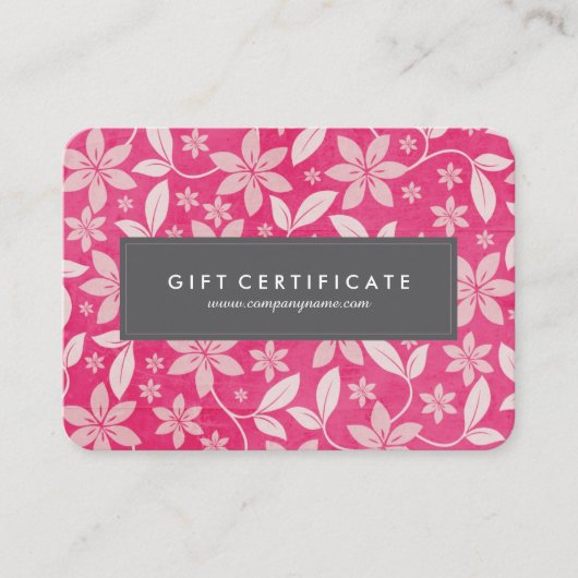 上品でカスタマイズ可能な花のギフト券 割引カード (正面)