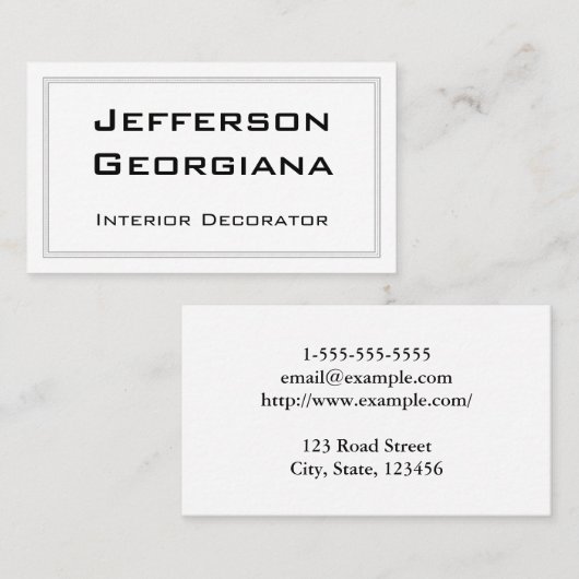 上品でクリーンなインテリアデコレータ名刺 名刺 (正面/裏面)
