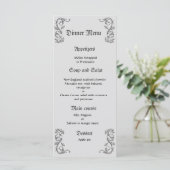 上品でグレーエレガントの白結婚いディナーメニュー メニュー (スタンド正面)