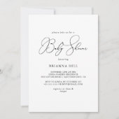 上品でシックなミニマリストのベビーシャワー 招待状 (正面)