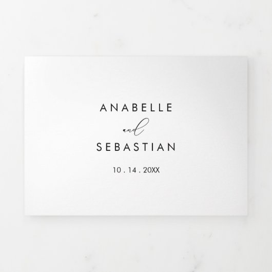 上品でシックなミニマ結婚リスト 三つ折り招待状 (カバー)