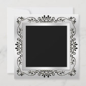 上品でシックな銀製の装飾的な組み立てられた第50誕生日 招待状 (裏面)