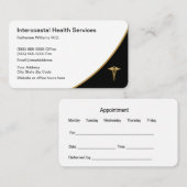 上品でシンプルな医者オフィス 紹介カード (正面/裏面)