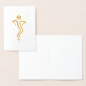 上品でシンプルなGaneshaかインドの神の結婚式 箔カード (ディスプレー)