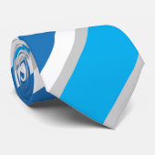 上品でトレンディーグレイ(青ストライプ色) ネクタイ (ロール)