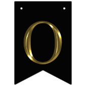 上品でフェイクな金ゴールドの金属のお祝いの黒 バンティングフラッグ (第2の旗)