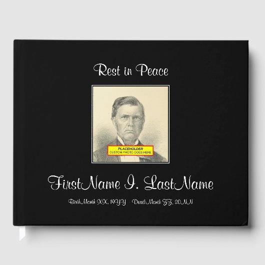 上品でミニマルな葬儀/メモリアル招待帳 ゲストブック (正面)