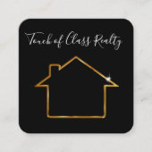 上品でユニークな不動産のテーマ スクエア名刺 (正面)