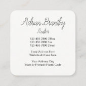 上品でユニークな不動産のテーマ スクエア名刺 (裏面)