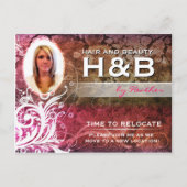 上品で及びエレガントな華麗さのサロンかスタイリストの郵便はがき ポストカード (正面)