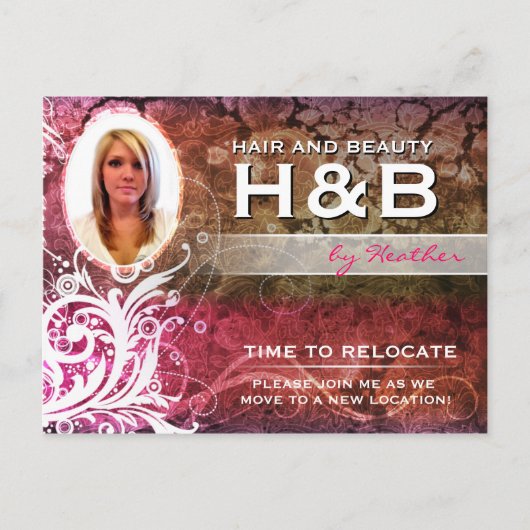 上品で及びエレガントな華麗さのサロンかスタイリストの郵便はがき ポストカード (正面)