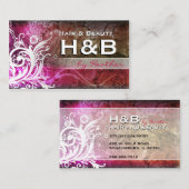 上品で及びエレガントな華麗さのサロンか美容師カード 名刺 (正面/裏面)