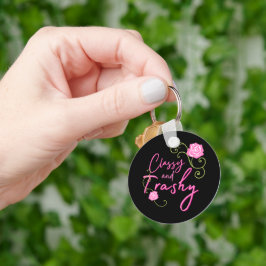 上品で安っぽいピンクローズ キーホルダー