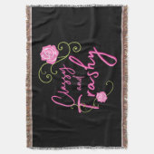 上品で安っぽいピンクローズ スローブランケット (正面縦)