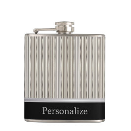 上品で数々のな銀製のストリップのデザイン フラスク