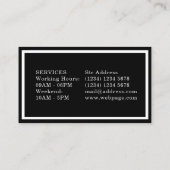 上品で暗い一見のエレガントな理容師のスタイル 名刺 (裏面)