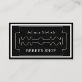 上品で暗い一見のエレガントな理容師のスタイル 名刺 (正面)