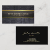 上品で暗い木及びガラスの質の名刺 名刺 (正面/裏面)