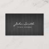上品で暗い木製のストックブローカーの名刺 名刺 (正面)