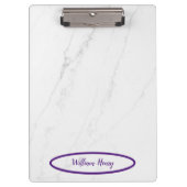 上品で機能的な白大理石 クリップボード (正面)