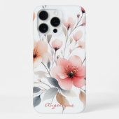 上品で洗練された繊細な水彩花 iPhoneケース (裏面)