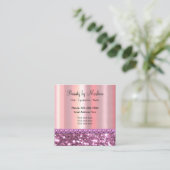 上品で派手なばら色の金ゴールドの一見 スクエア名刺 (スタンド正面)