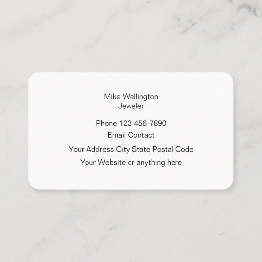 上品で派手な宝石屋 名刺 (裏面)