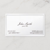 上品で白いボーダーブドウのワイナリーの名刺 名刺 (裏面)