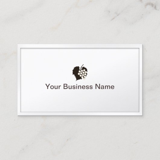 上品で白いボーダーブドウのワイナリーの名刺 名刺 (正面)