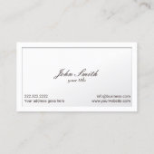 上品で白いボーダーブドウのワイナリーの名刺 名刺 (裏面)