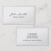 上品で白いボーダー生物医学的な名刺 名刺 (正面/裏面)