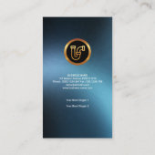 上品で粋な白は青い波の鉛管工を縁どります 名刺 (裏面)