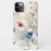 上品で繊細な水色の花 iPhoneケース (裏面)