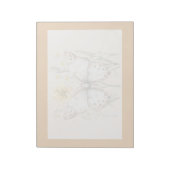 上品で繊細な蝶と野の花のデザイン ノートパッド (回転)