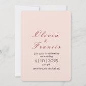 上品で繊細、ソフトな雰囲気の結婚式カード 招待状 (正面)