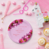 上品で装飾的な角のダリアの第25誕生日 ペーパープレート (パーティー)