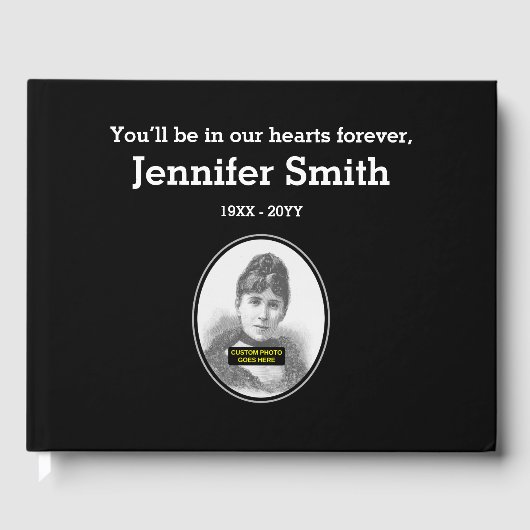 上品で質素な葬儀客名簿 ゲストブック (正面)